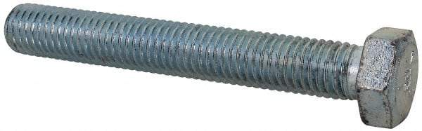 Made in North America - 5/8-11 UNC, 4-1/2" Length Under Head Hex Head Cap Screw - Fully Threaded, Grade 5 Steel, Zinc-Plated Finish, 15/16" Hex - Benchmark Tooling