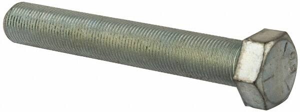Made in USA - 3/4-16 UNF, 5" Length Under Head Hex Head Cap Screw - Fully Threaded, Grade 5 Steel, Zinc-Plated Finish, 1-1/8" Hex - Benchmark Tooling