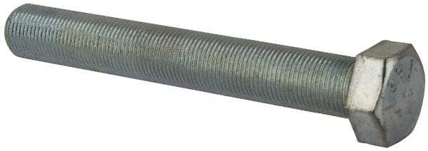 Made in North America - 3/4-16 UNF, 5-1/2" Length Under Head Hex Head Cap Screw - Fully Threaded, Grade 5 Steel, Zinc-Plated Finish, 1-1/8" Hex - Benchmark Tooling