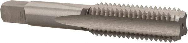 Hertel - M18x2.50 Metric Coarse 4 Flute Bright Finish High Speed Steel Straight Flute Standard Hand Tap - Bottoming, Right Hand Thread, 4-1/32" OAL, D7 Limit - Exact Industrial Supply