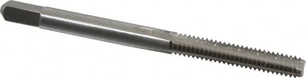 Hertel - #8-32 UNC 3 Flute Bright Finish High Speed Steel Straight Flute Standard Hand Tap - Bottoming, Right Hand Thread, 2-1/8" OAL, 3/4" Thread Length, H7 Limit - Exact Industrial Supply