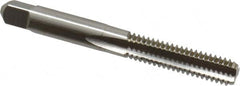 Hertel - 5/16-18 UNC 2B 3 Flute Bright Finish High Speed Steel Straight Flute Standard Hand Tap - Bottoming, Right Hand Thread, 2-23/32" OAL, 1-1/8" Thread Length, H5 Limit - Exact Industrial Supply