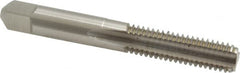 Hertel - 3/8-16 UNC 3B 3 Flute Bright Finish High Speed Steel Straight Flute Standard Hand Tap - Bottoming, Right Hand Thread, 2-15/16" OAL, 1-1/4" Thread Length, H3 Limit - Exact Industrial Supply