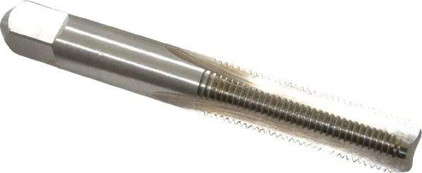 Hertel - 3/8-24 UNF 3B 3 Flute Bright Finish High Speed Steel Straight Flute Standard Hand Tap - Bottoming, Right Hand Thread, 2-15/16" OAL, 1-1/4" Thread Length, H3 Limit - Exact Industrial Supply