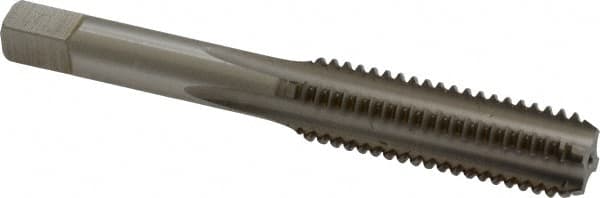 Hertel - 7/16-14 UNC 4 Flute Bright Finish High Speed Steel Straight Flute Standard Hand Tap - Bottoming, Right Hand Thread, 3-5/32" OAL, H3 Limit - Exact Industrial Supply