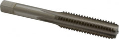Hertel - 7/16-14 UNC 4 Flute Bright Finish High Speed Steel Straight Flute Standard Hand Tap - Bottoming, Right Hand Thread, 3-5/32" OAL, H3 Limit - Exact Industrial Supply