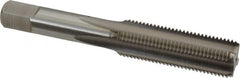 Hertel - 9/16-18 UNF 4 Flute Bright Finish High Speed Steel Straight Flute Standard Hand Tap - Bottoming, Right Hand Thread, 3-3/8" OAL, H3 Limit - Exact Industrial Supply