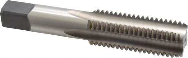 Hertel - 1-8 UNC 3B 4 Flute Bright Finish High Speed Steel Straight Flute Standard Hand Tap - Bottoming, Right Hand Thread, 5-1/8" OAL, H4 Limit - Exact Industrial Supply