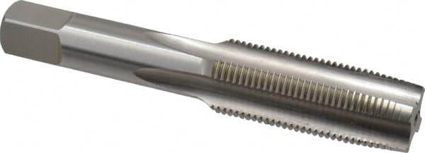 Hertel - M18x1.50 Metric Fine 4 Flute Bright Finish High Speed Steel Straight Flute Standard Hand Tap - Taper, Right Hand Thread, 4-1/32" OAL, D6 Limit - Exact Industrial Supply