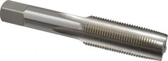 Hertel - M18x1.50 Metric Fine 4 Flute Bright Finish High Speed Steel Straight Flute Standard Hand Tap - Taper, Right Hand Thread, 4-1/32" OAL, D6 Limit - Exact Industrial Supply