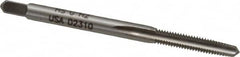 Hertel - #5-44 UNF 2B 3 Flute Bright Finish High Speed Steel Straight Flute Standard Hand Tap - Taper, Right Hand Thread, 1-15/16" OAL, H2 Limit - Exact Industrial Supply