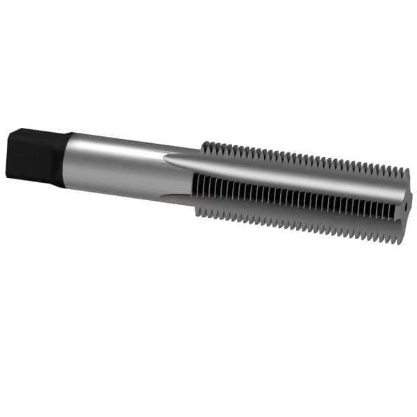 Hertel - 7/8-9 UNC 3B 4 Flute Bright Finish High Speed Steel Straight Flute Standard Hand Tap - Taper, Right Hand Thread, 4-11/16" OAL, H4 Limit - Benchmark Tooling