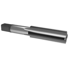 Hertel - 1-8 UNC 3B 4 Flute Bright Finish High Speed Steel Straight Flute Standard Hand Tap - Taper, Right Hand Thread, 5-1/8" OAL, H4 Limit - Exact Industrial Supply