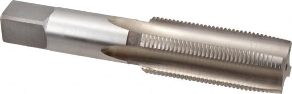 Hertel - 1-14 UNS 3B 4 Flute Bright Finish High Speed Steel Straight Flute Standard Hand Tap - Taper, Right Hand Thread, 5-1/8" OAL, H4 Limit - Exact Industrial Supply