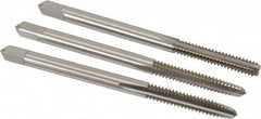 Hertel - #6-32 UNC, 3 Flute, Bottoming, Plug & Taper, Bright Finish, High Speed Steel Tap Set - 2" OAL, 2B/3B Class of Fit - Benchmark Tooling