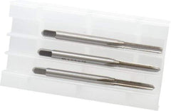 Hertel - M3x0.50 Metric Coarse, 3 Flute, Bottoming, Plug & Taper, Bright Finish, High Speed Steel Tap Set - 1-15/16" OAL, 6H Class of Fit - Benchmark Tooling