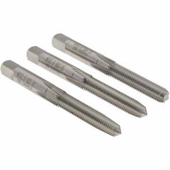 Hertel - M7x1.00, D5, 4 Flutes, Bottoming, Plug, Taper Chamfer, Bright Finish, High Speed Steel Tap Set - 6H Class of Fit - Benchmark Tooling