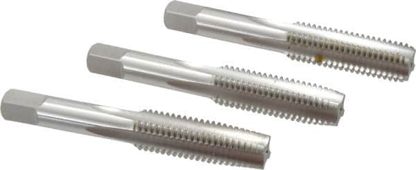 Hertel - M14x2.00 Metric Coarse, 4 Flute, Bottoming, Plug & Taper, Bright Finish, High Speed Steel Tap Set - 3-19/32" OAL, 6H Class of Fit - Benchmark Tooling