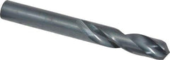 Hertel - 13/32" 135° Spiral Flute High Speed Steel Screw Machine Drill Bit - Oxide Finish, Right Hand Cut, 1-15/16" Flute Length, 3-5/16" OAL, Split Point, Straight Shank - Benchmark Tooling