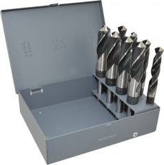 Hertel - 9/16 to 1", 118° Point, Oxide Finish, High Speed Steel Reduced Shank Drill Bit Set - Benchmark Tooling