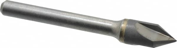 Hertel - 3/8" Head Diam, 1/4" Shank Diam, 3 Flute 60° Solid Carbide Countersink - Benchmark Tooling