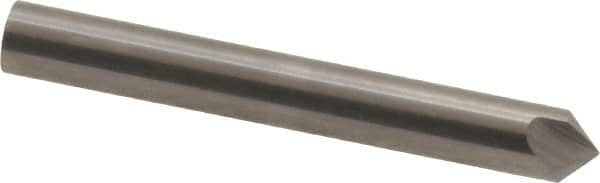 Hertel - 3/16" Head Diam, 3/16" Shank Diam, 3 Flute 90° Solid Carbide Countersink - Bright Finish, 1-1/2" OAL, Single End, Straight Shank, Right Hand Cut - Benchmark Tooling