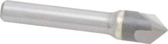 Hertel - 1/2" Head Diam, 3/8" Shank Diam, 3 Flute 90° Solid Carbide Countersink - Bright Finish, 2-1/2" OAL, Single End, Straight Shank, Right Hand Cut - Benchmark Tooling