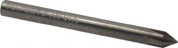 Hertel - 3/16" Head Diam, 3/16" Shank Diam, 6 Flute 60° Solid Carbide Countersink - Bright Finish, 1-1/2" OAL, Single End, Straight Shank, Right Hand Cut - Benchmark Tooling