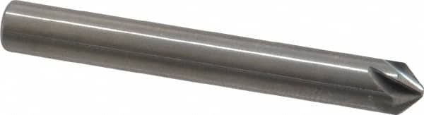 Hertel - 3/16" Head Diam, 3/16" Shank Diam, 6 Flute 90° Solid Carbide Countersink - Benchmark Tooling