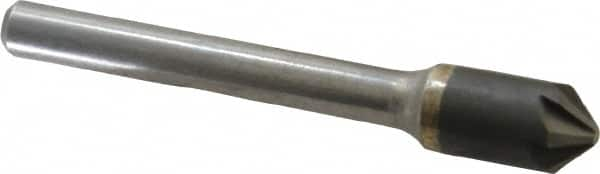 Hertel - 3/8" Head Diam, 1/4" Shank Diam, 6 Flute 90° Solid Carbide Countersink - Benchmark Tooling