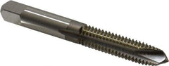 Hertel - 3/8-16 UNC, 3 Flute, Bright Finish, High Speed Steel Spiral Point Tap - Plug Chamfer, Right Hand Thread, 2-15/16" OAL - Exact Industrial Supply