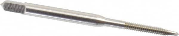 Hertel - #3-48 UNC, 2 Flute, Bright Finish, High Speed Steel Spiral Point Tap - Plug Chamfer, Right Hand Thread, 1-13/16" OAL, 2B Class of Fit - Exact Industrial Supply