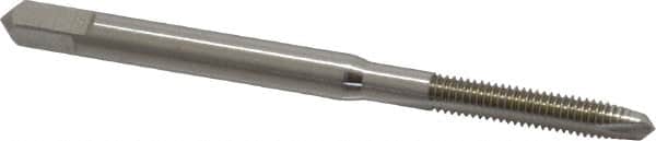 Hertel - #4-48 UNF, 2 Flute, Bright Finish, High Speed Steel Spiral Point Tap - Plug Chamfer, Right Hand Thread, 1-7/8" OAL, 2B Class of Fit - Exact Industrial Supply