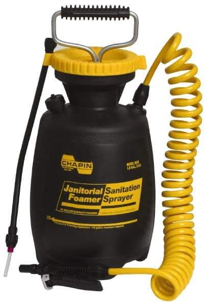 Chapin - 1 Gal Garden Hand Sprayer - Polyethylene Tank, Coiled Hose - Benchmark Tooling