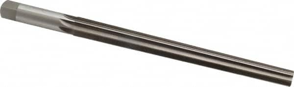 Interstate - #9 Pin, 0.6066" Diam, 0.4805" Small End, 9/16" Diam Straight Shank, 6-1/16" Flute, Taper Pin Reamer - Benchmark Tooling