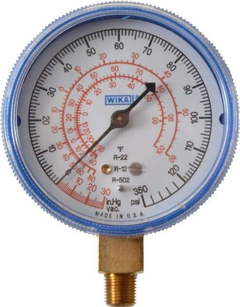 Wika - 2-1/2" Dial, 1/8 Thread, 30-0-300 Scale Range, Pressure Gauge - Lower Connection Mount, Accurate to 1-2-5% of Scale - Benchmark Tooling