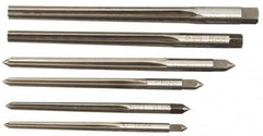 Alvord Polk - #0 to #5 Pin, 0.1287 to 0.2409" Diam, 0.1287 to 0.2409" Small End, Straight Shank, Taper Pin Reamer Set - Benchmark Tooling