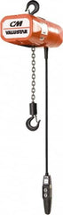 CM - 1/2 Ton Capacity, 16 FPM Lift Speed, Electric Chain Hoist - 15' Max Lift, 14-1/4" Min Headroom, 1 Chain - Benchmark Tooling