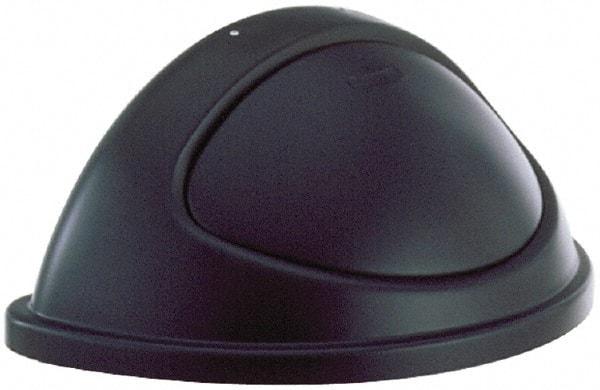 Rubbermaid - Half-Round Lid for Use with 21 Gal Trash Cans - Black, Polyethylene, For Untouchable Trash Cans - Benchmark Tooling