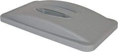 Rubbermaid - Rectangle Lid for Use with 15-7/8 Gal Rectangular Trash Cans - Gray, Polypropylene, For Slim Jim Trash Cans - Benchmark Tooling