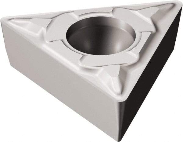 Sandvik Coromant - TCMT221 PF Grade 5015 Carbide Turning Insert - Uncoated, 60° Triangle, 1/4" Inscr Circle, 1/8" Thick, 1/64" Corner Radius - Benchmark Tooling