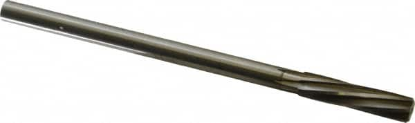 Made in USA - 27/64" High Speed Steel 6 Flute Chucking Reamer - Spiral Flute, 0.373" Straight Shank, 1-3/4" Flute Length, 7" OAL - Benchmark Tooling