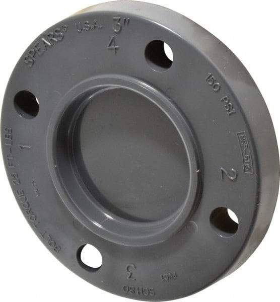Value Collection - 3" Pipe, 7-5/8" OD, PVC Blind Pipe Flange - Schedule 80, Gray - Benchmark Tooling
