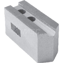 Huron Machine Products - Soft Lathe Chuck Jaws; Jaw Type: Square ; Material: 6160 Aluminum ; Jaw Interface Type: 1.5mm x 60? Serrated ; Maximum Compatible Chuck Diameter (Inch): 8 ; Minimum Compatible Chuck Diameter (Inch): 1 ; Overall Height (Inch): 2 - Exact Industrial Supply