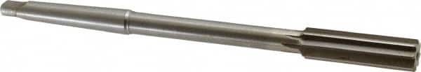 Made in USA - 19/32" High Speed Steel 6 Flute Chucking Reamer - Straight Flute, 1MT Morse Taper Shank, 2" Flute Length, 8" OAL - Benchmark Tooling