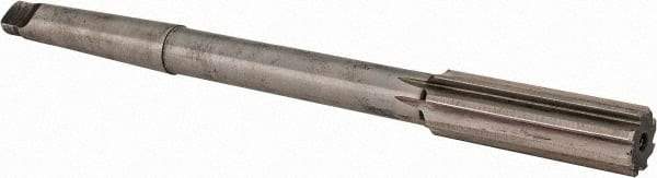 Made in USA - 27/32" High Speed Steel 8 Flute Chucking Reamer - Straight Flute, 2MT Morse Taper Shank, 2-1/2" Flute Length, 9-1/2" OAL - Benchmark Tooling