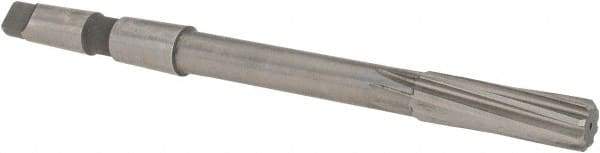 Made in USA - 21/32" High Speed Steel 8 Flute Chucking Reamer - Spiral Flute, 2MT Morse Taper Shank, 2-1/4" Flute Length, 9" OAL - Benchmark Tooling