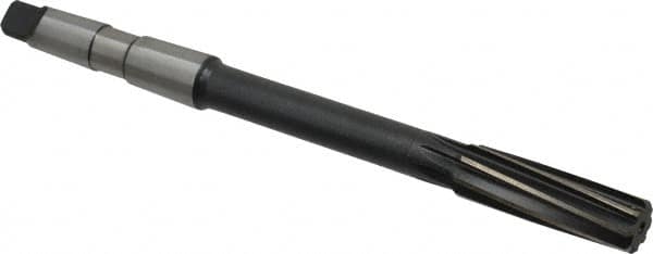 Made in USA - 11/16" High Speed Steel 8 Flute Chucking Reamer - Spiral Flute, 2MT Morse Taper Shank, 2-1/4" Flute Length, 9" OAL - Benchmark Tooling