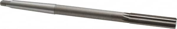 Interstate - 1/2" High Speed Steel 6 Flute Chucking Reamer - Straight Flute, 1MT Morse Taper Shank, 2" Flute Length, 8" OAL - Benchmark Tooling