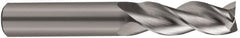 SGS - 5/8", 3/4" LOC, 5/8" Shank Diam, 3" OAL, 3 Flute, Solid Carbide Square End Mill - Single End, Uncoated, Spiral Flute, 38° Helix, Right Hand Cut, Right Hand Flute, Series 43 - Benchmark Tooling